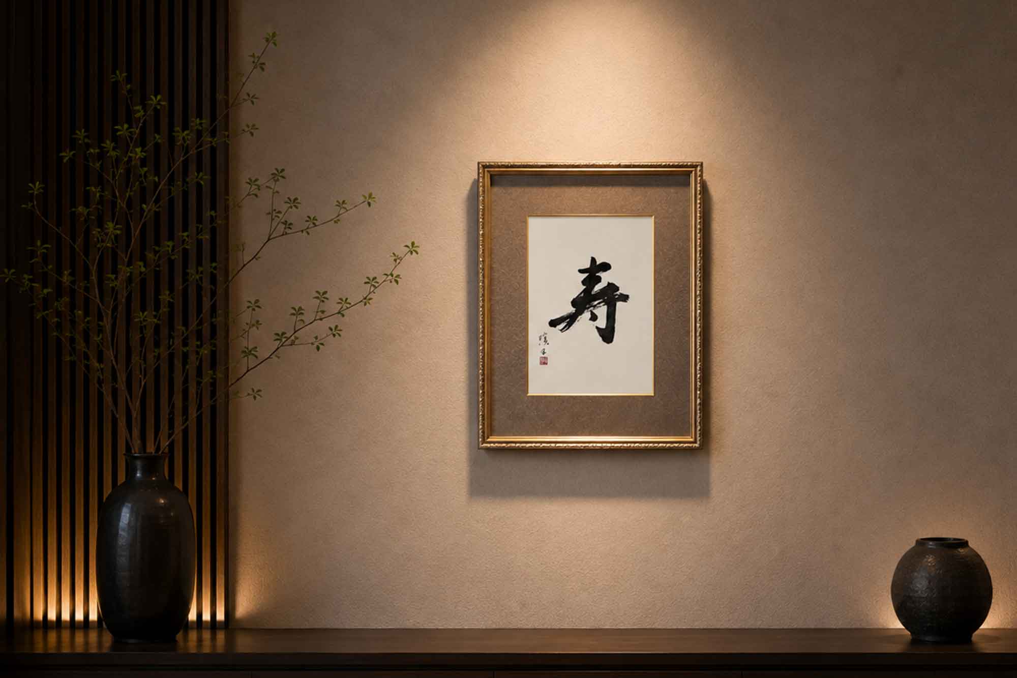 還暦祝いに贈る書道作品「寿」の一文字